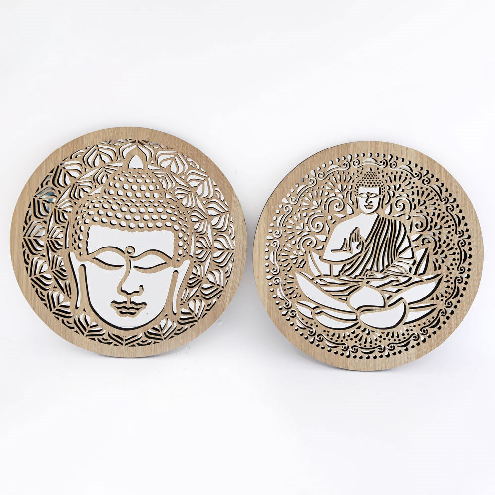 30cm Buddha Mirrored Wall Decoration