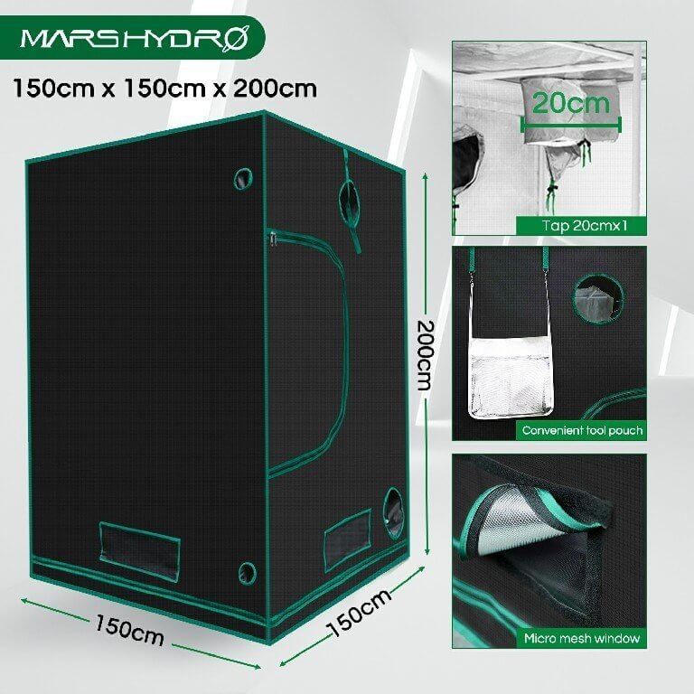 Mars Hydro 60''x60''x80'' Hydroponic Indoor Grow Tent - 5'x5'(150x150x200cm)