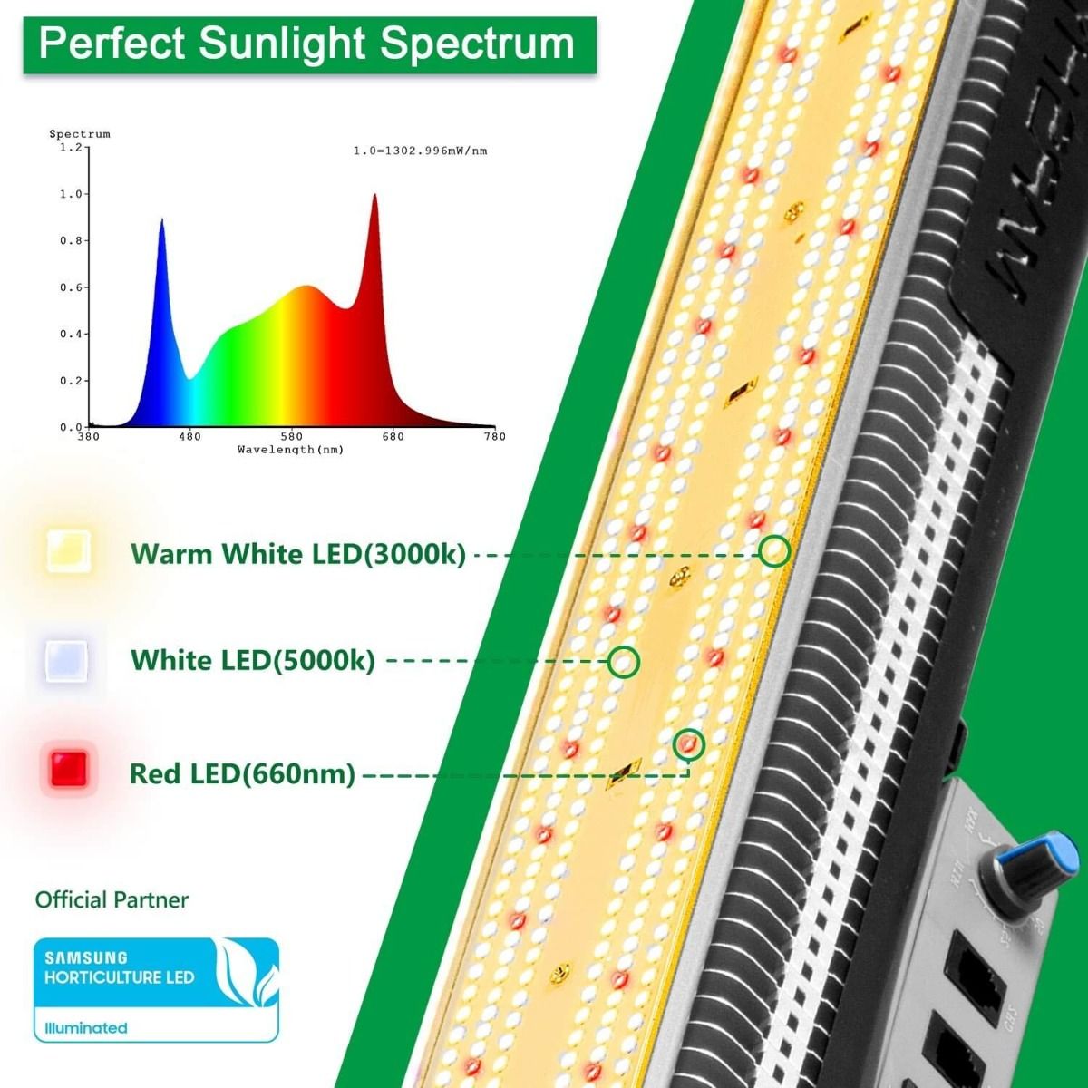 Mars Hydro SP 3000 Samsung LM301B Osram 300W LED Grow Light