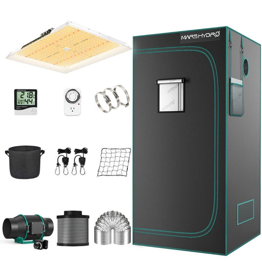 Mars Hydro TSW 2000 LED Grow Light + 4'X4'(120X120CM) Indoor Complete Grow Tent Kits