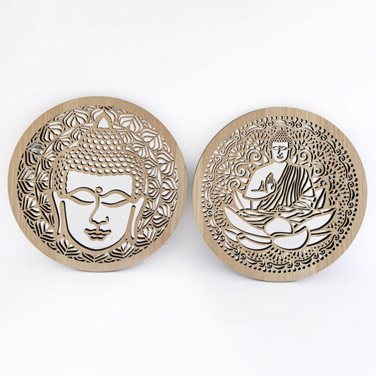 30cm Buddha Mirrored Wall Decoration