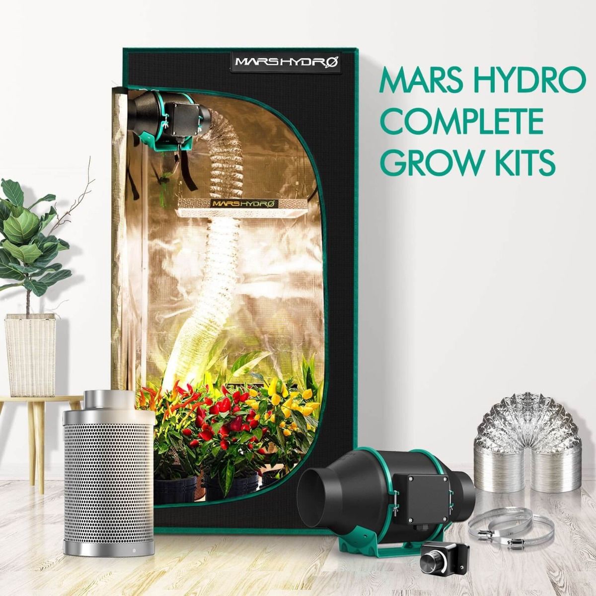 Mars Hydro TS 1000 LED Grow Light + 2.3'X2.3'(70X70CM) Indoor Complete Grow Tent Kits